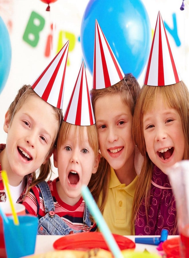 Watersay 24 Pcs Circus Themed Party Hats Circus Theme Cone Paper Hats with Elastic String for Kids Birthday Party Supplies Favor - Image 3