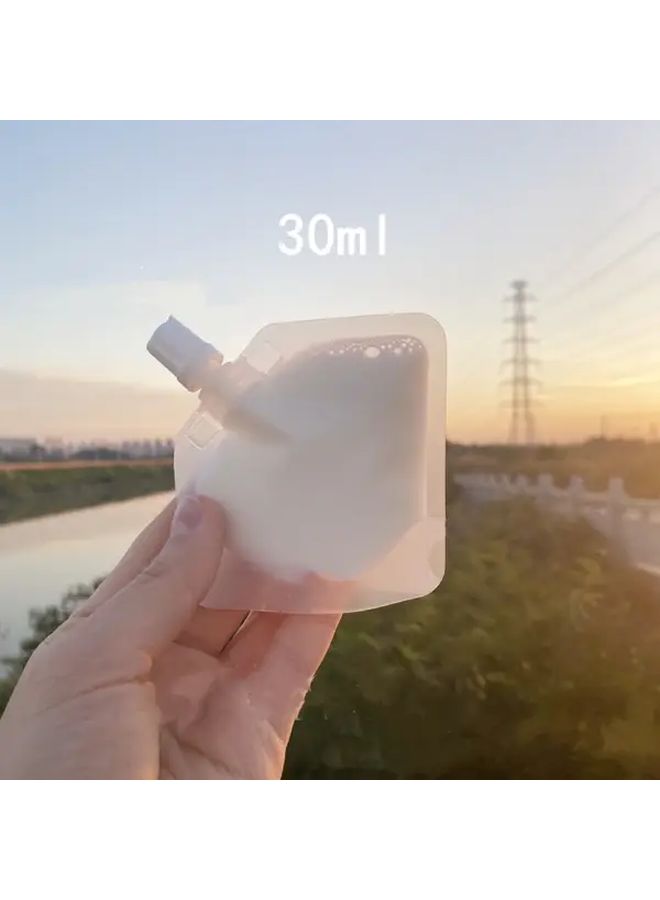 20pcs Transparent Plastic Makeup Travel Bag with Stand Design and White Lid 1.01oz - Image 3