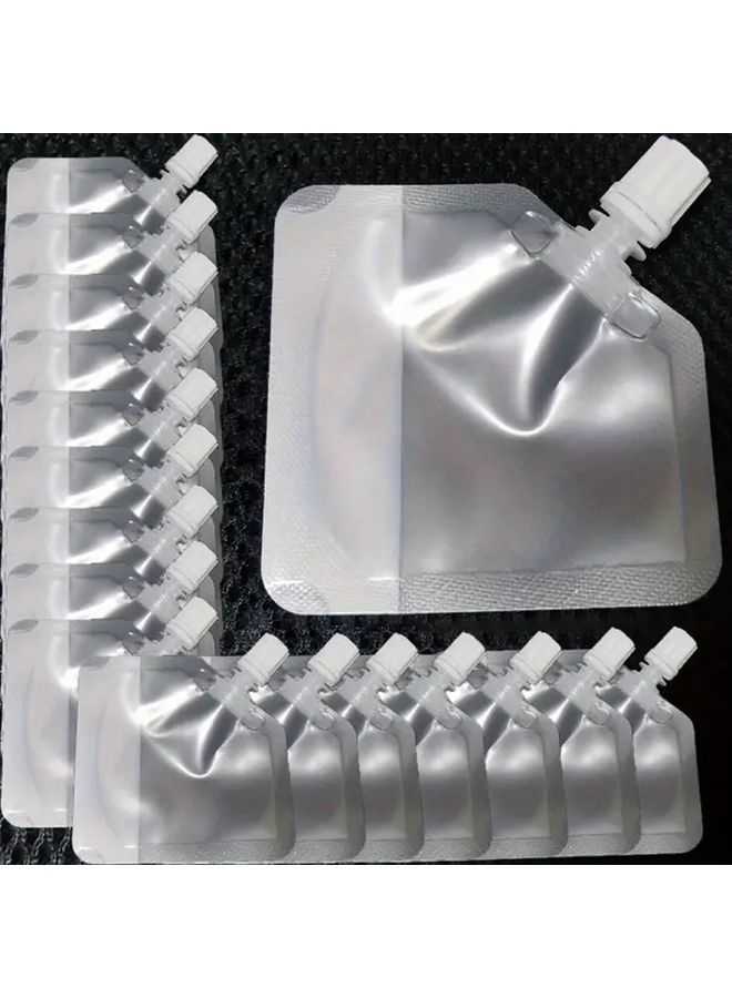 20pcs Transparent Plastic Makeup Travel Bag with Stand Design and White Lid 1.01oz - Image 4