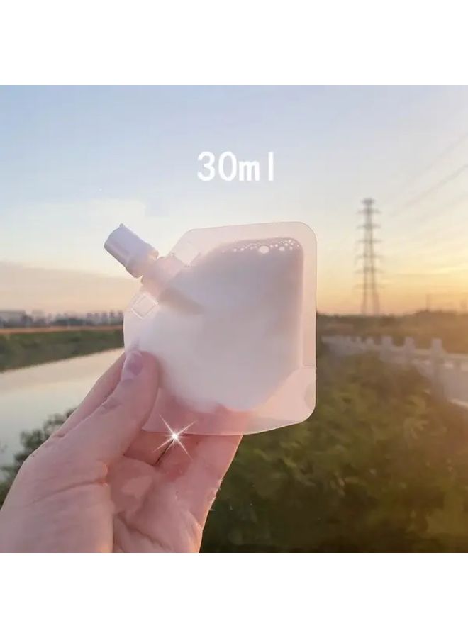 20pcs Transparent Plastic Makeup Travel Bag with Stand Design and White Lid 1.01oz - Image 2