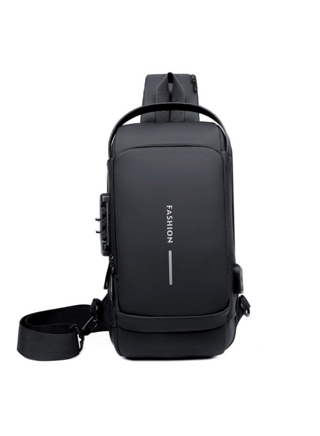 Generic Crossbody Sling Bag, Body Chest Shoulder Bag for Men Women Casual Shoulder Backpack Bag, Waterproof Leather Chest Casual Daypack with Usb Charging Port for Travel Hiking - Image 1