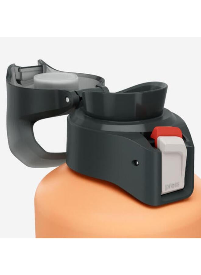 Quechua 1 L aluminium water flask 500 with quick-release cap for hiking - Orange - Image 3