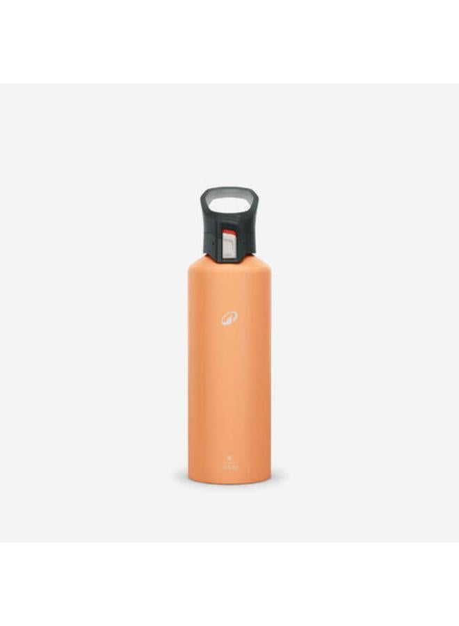 Quechua 1 L aluminium water flask 500 with quick-release cap for hiking - Orange - Image 1