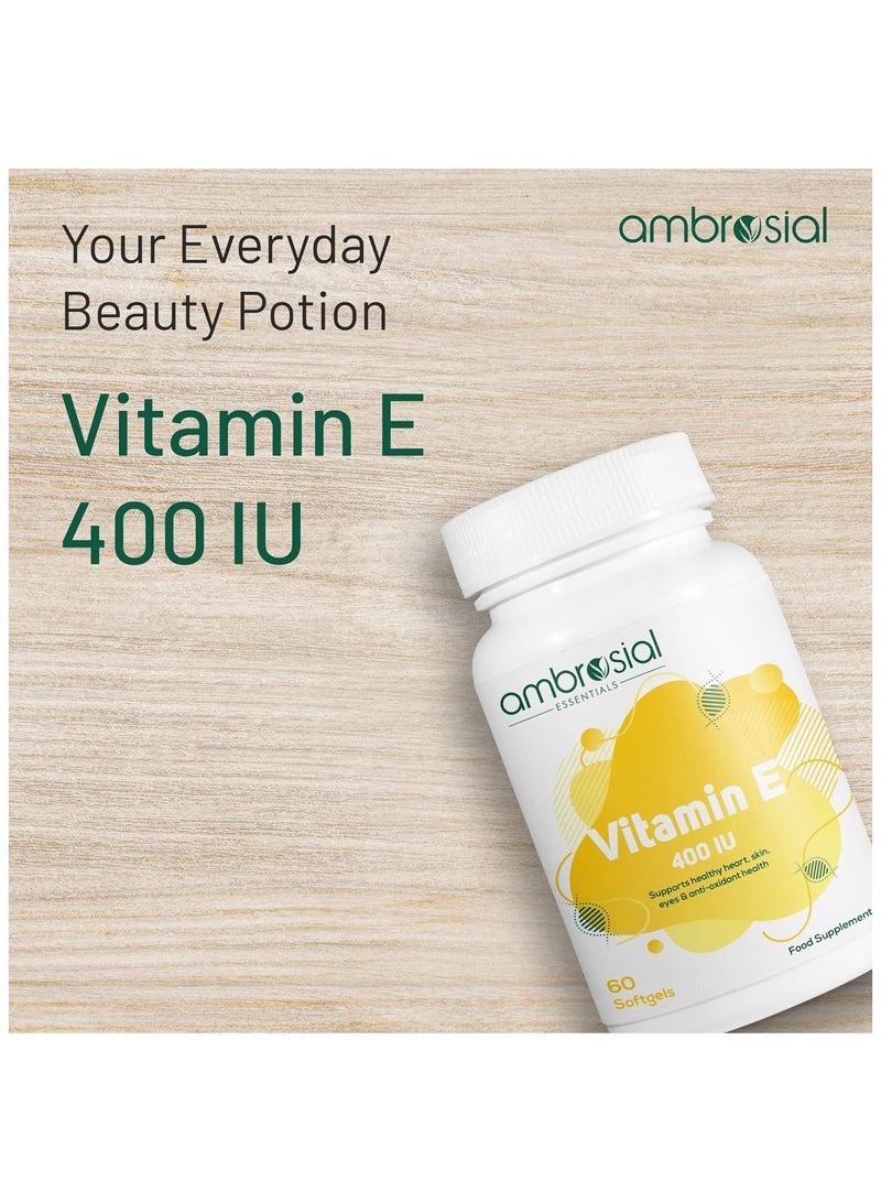 ambrosial Vitamin E 400 Iu Supports Healthy Heart, Skin, Eyes And Anti-Oxidant Health Pack of 2 - Image 2