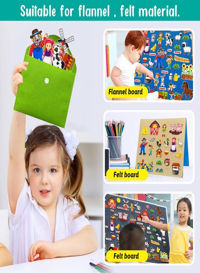 PENGFULL Felt Flannel Board Story Pieces for Toddlers Preschool, Kids Interactive Storytelling Teaching Play Kits with Words Felt Pieces (New Farm) - Image 3