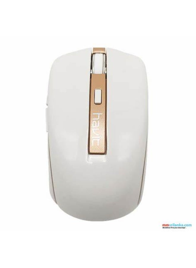 HAVIT HV-MS951GT WIRELESS MOUSE - WHITE+GOLD - Image 1