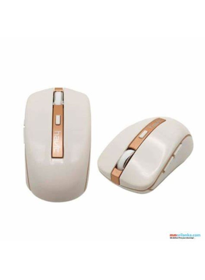HAVIT HV-MS951GT WIRELESS MOUSE - WHITE+GOLD - Image 2