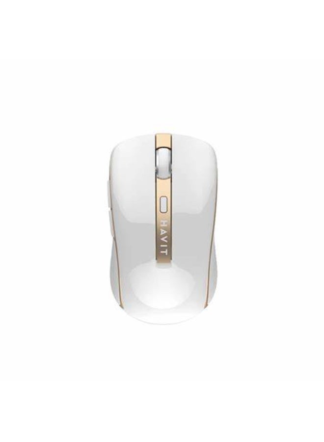 HAVIT HV-MS951GT WIRELESS MOUSE - WHITE+GOLD - Image 3