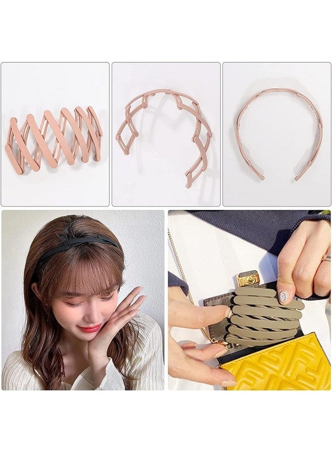 Blubby 6PCS Retractable Pocket Hair Band, Spring Wavy Foldable Headband No Slip, Compact Portable Adjustable Hair Hoop for Women (Multicolor) - Image 5