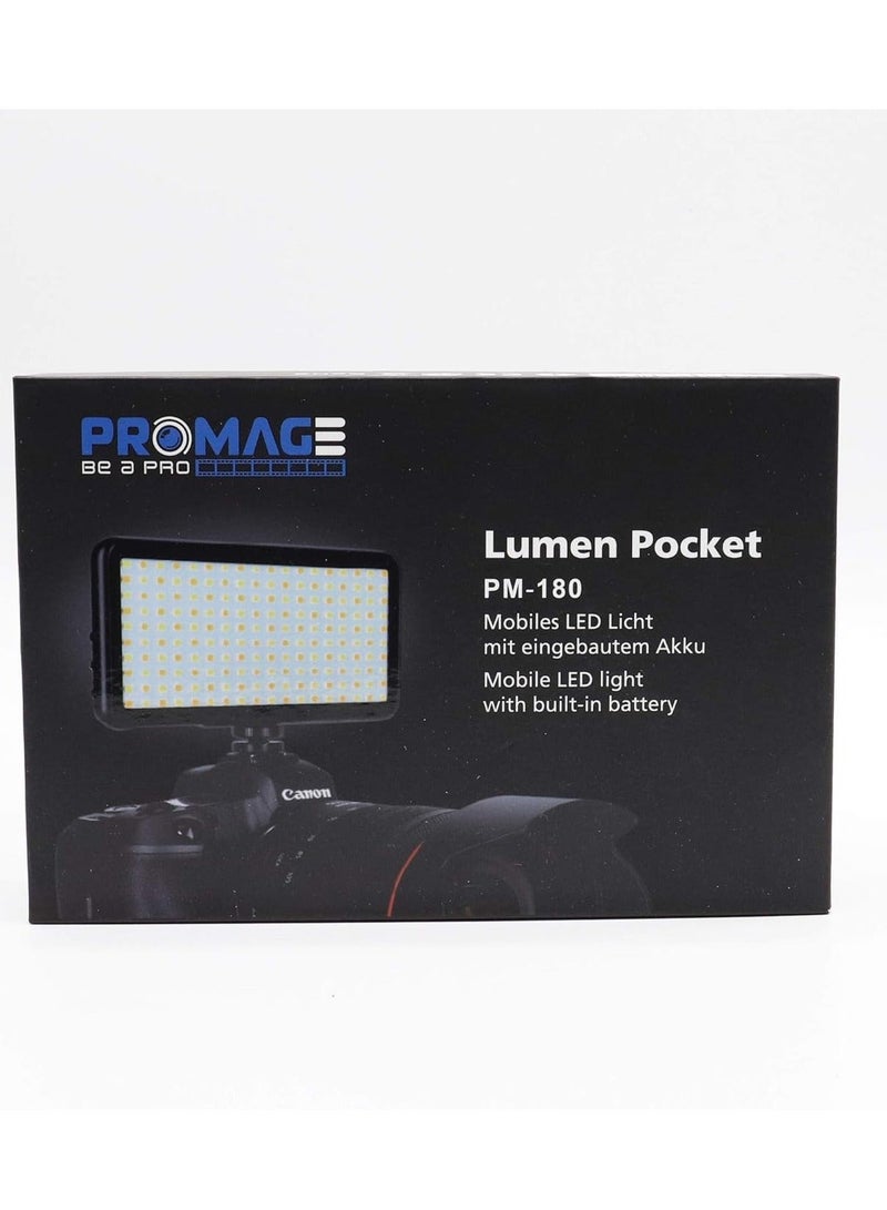 PROMAGE Professional Video Light LED PM-180B (Black) | 180 LEDs | Adjustable Brightness & Color Temperature | Rechargeable Battery | Compact - Image 5