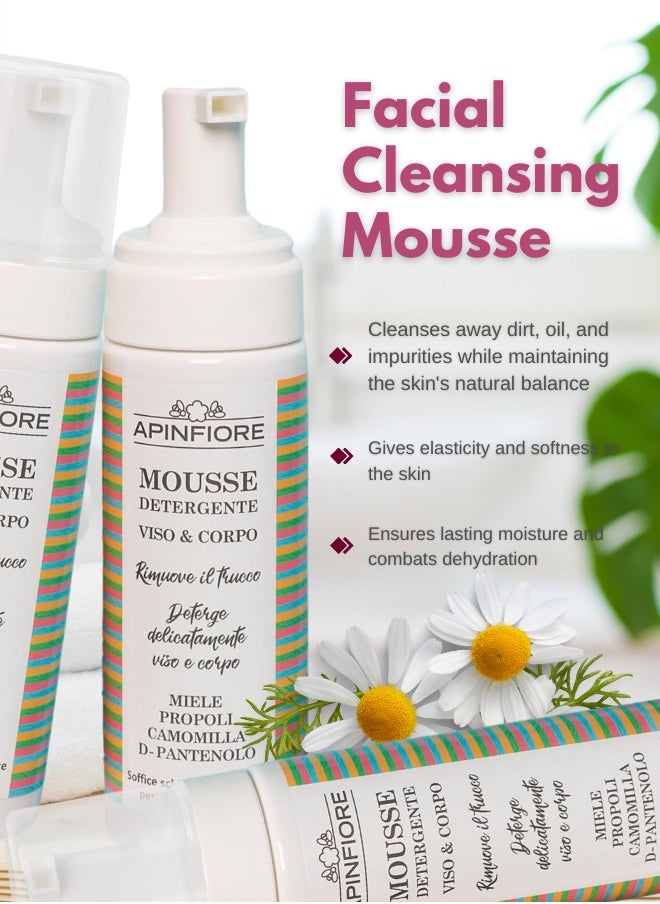 Face And Body Cleansing Mousse, Honey, Propolis, Chamomile 150ml