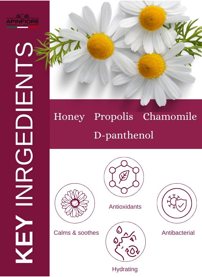 Face And Body Cleansing Mousse, Honey, Propolis, Chamomile 150ml