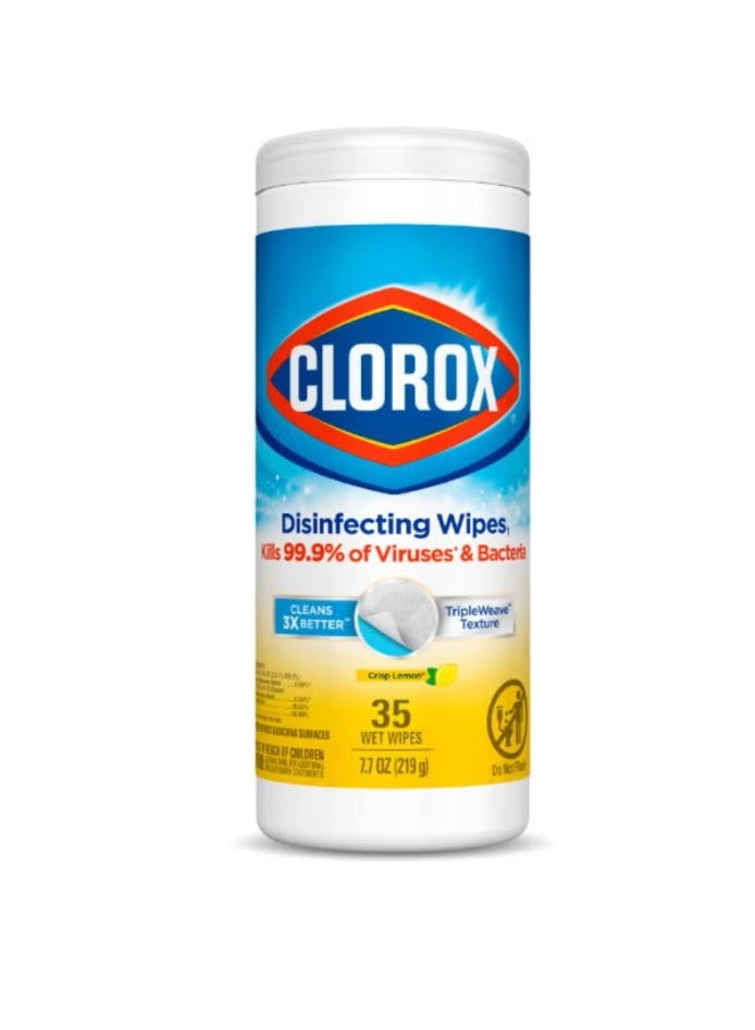 Clorox Disinfecting Crisp Lemon Wet Wipes 35 Count Yellow - Image 1