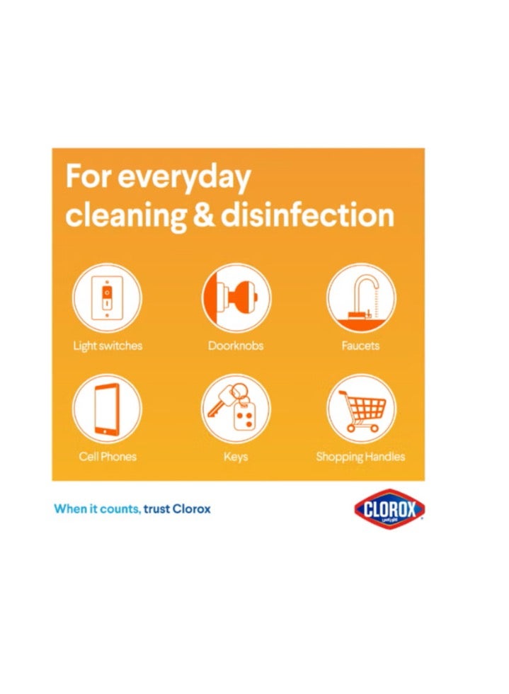 Clorox Disinfecting Crisp Lemon Wet Wipes 35 Count Yellow - Image 3