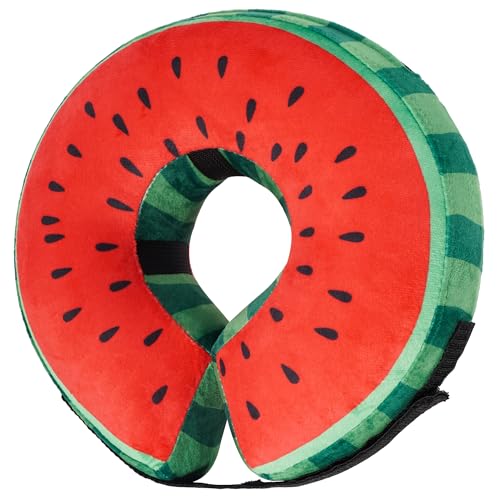 Cneo Recovery Donut Collar for Dogs & Cat,Inflatable Dog Collar Alternative After Surgery,Soft Cone for Large Medium Small Pet(Watermelon,Large) - Image 1