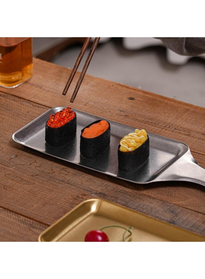 Stainless Steel Serving Tray with Handle, Rectangular Food Serving Platter, Brushed Finish, 45 cm - Image 4