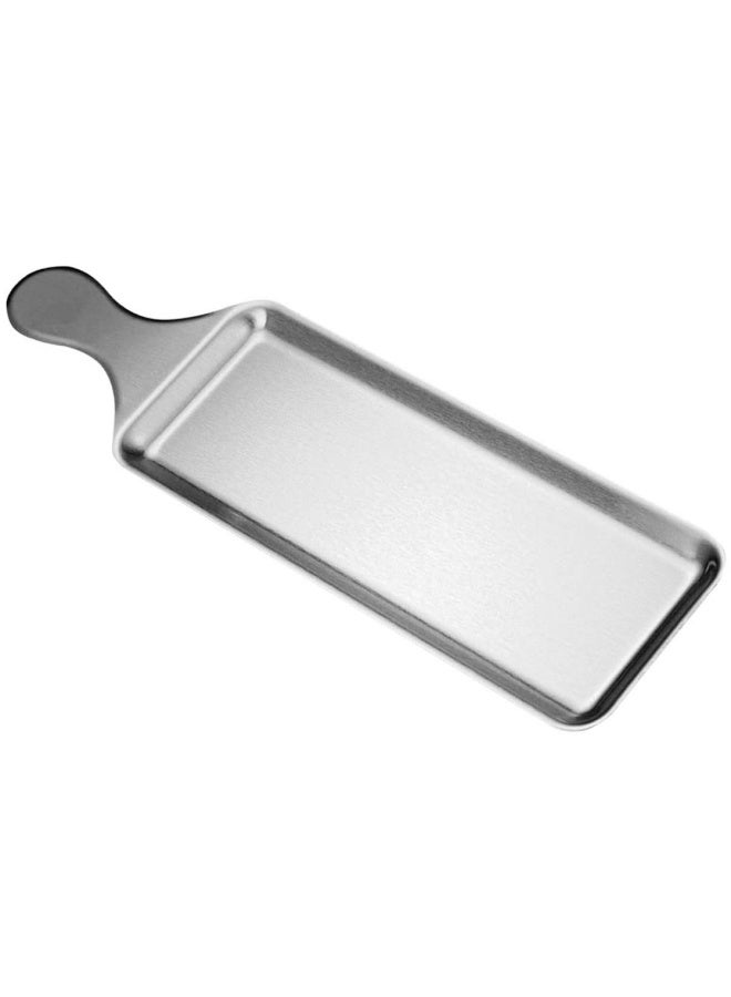 Stainless Steel Serving Tray with Handle, Rectangular Food Serving Platter, Brushed Finish, 45 cm - Image 2