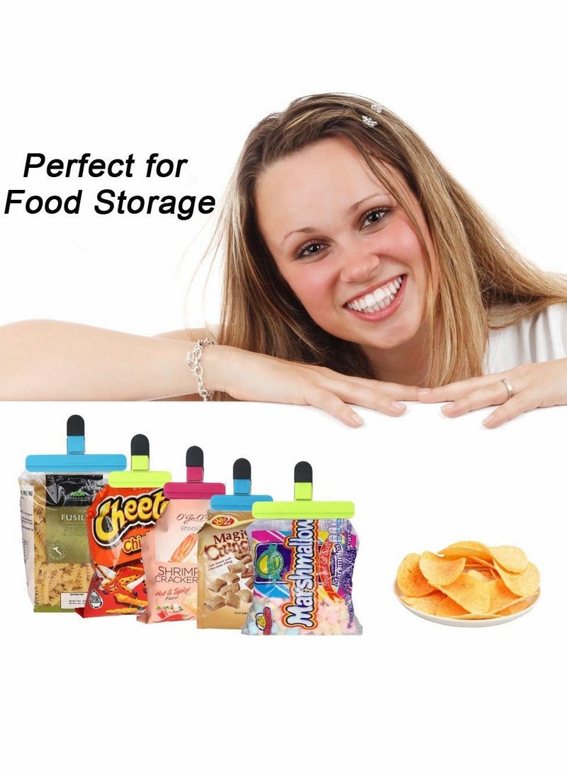 مشابك كبيرة للرقائق، مشابك لتغليف الطعام، مع قبضة جيدة، مصنوعة من البلاستيك ثقيل الوزن، إحكام محكم ضد الهواء، بألوان متنوعة (6 قطع) - Image 4