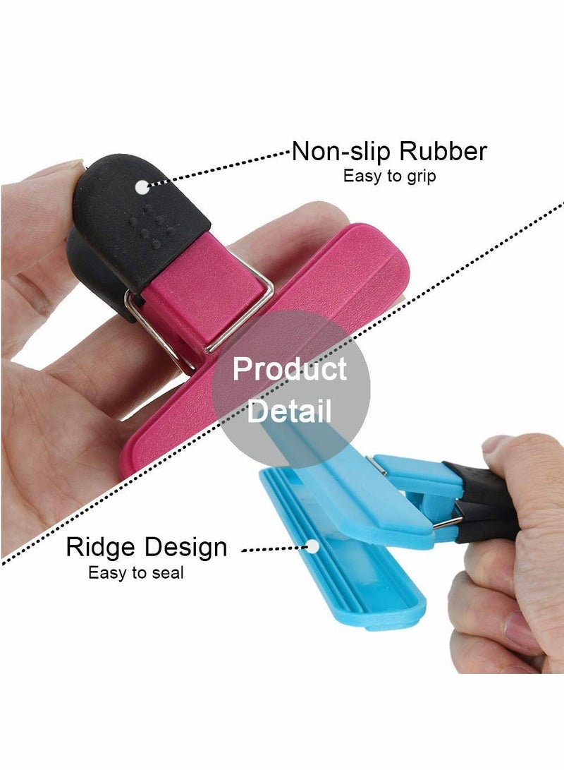 مشابك كبيرة للرقائق، مشابك لتغليف الطعام، مع قبضة جيدة، مصنوعة من البلاستيك ثقيل الوزن، إحكام محكم ضد الهواء، بألوان متنوعة (6 قطع) - Image 5