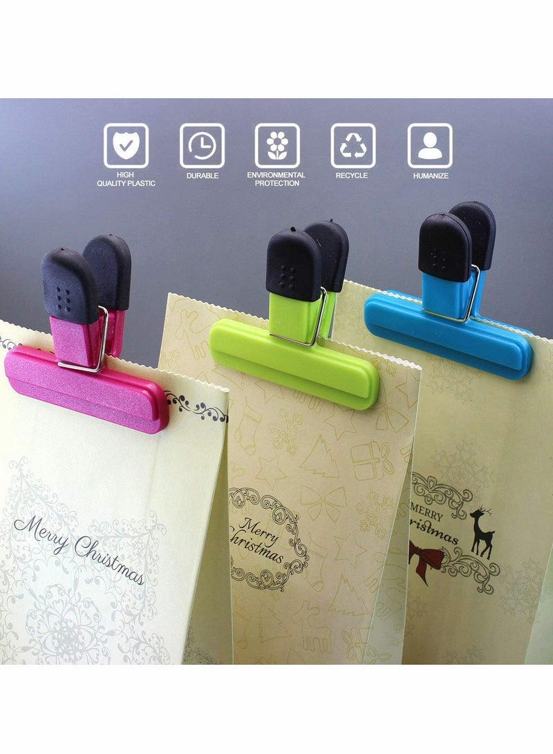 مشابك كبيرة للرقائق، مشابك لتغليف الطعام، مع قبضة جيدة، مصنوعة من البلاستيك ثقيل الوزن، إحكام محكم ضد الهواء، بألوان متنوعة (6 قطع) - Image 3