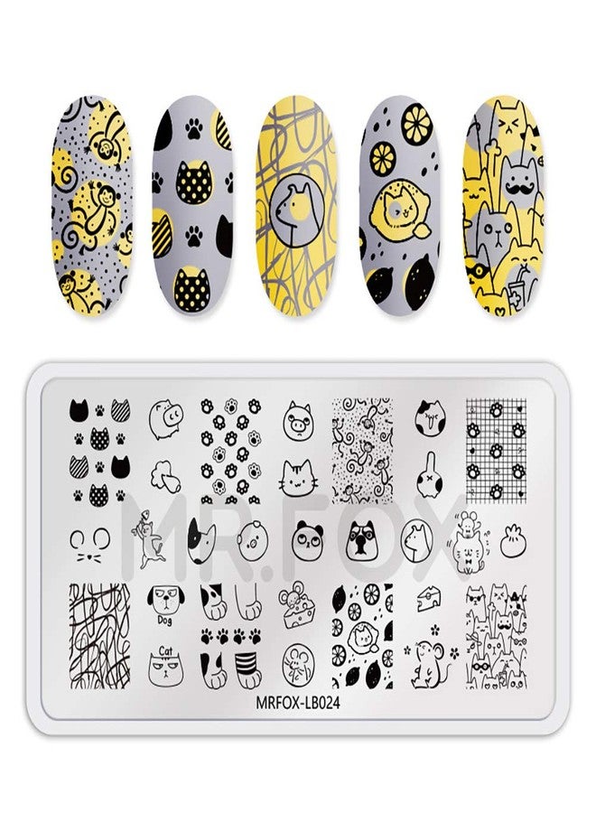 Mr. Fox MR.FOX 5 pcs Nail Printing Board Set a Variety of cat Claws Kittens Puppies Unicorns and Other Patterns Art DIY Stamping templates - Image 5