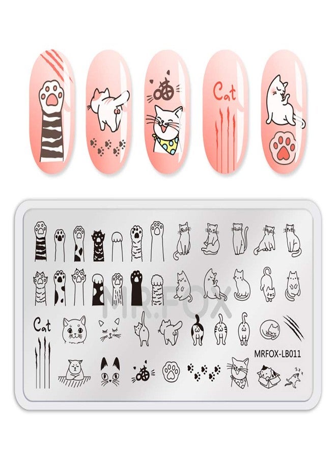 Mr. Fox MR.FOX 5 pcs Nail Printing Board Set a Variety of cat Claws Kittens Puppies Unicorns and Other Patterns Art DIY Stamping templates - Image 2