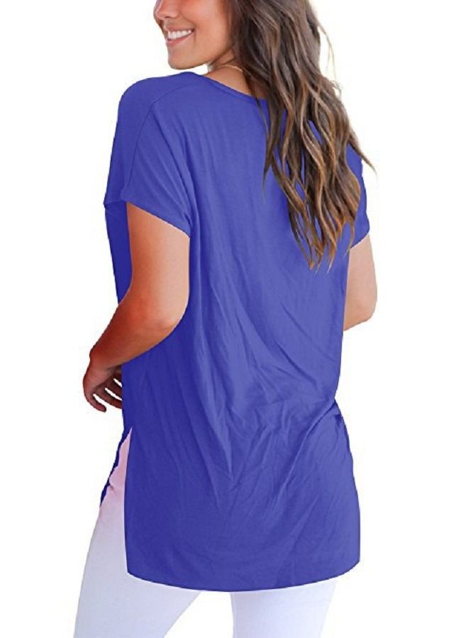 Loquat Women's Front Short Back Long Side Seam Split T-Shirt - Image 3