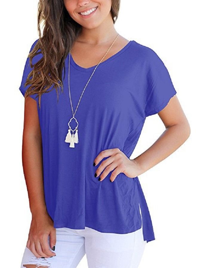 Loquat Women's Front Short Back Long Side Seam Split T-Shirt - Image 2