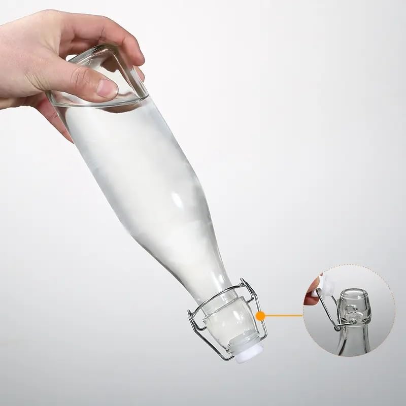 MACHAK Glass Water Bottle For Fridge With Flip Cap, 1 Litre, Transparent (Set of 2) - Image 3