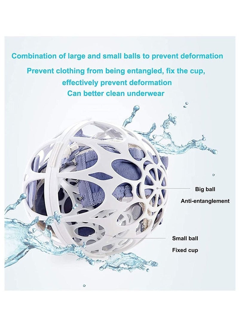 Y&D Double Spherical Bra Washing Bag, Protector Laundry Basket, Women Underwear Saver Ball Anti-Entanglement Wash Ball, Keep Bras in Perfect Shape, 2 Sets  - Image 3
