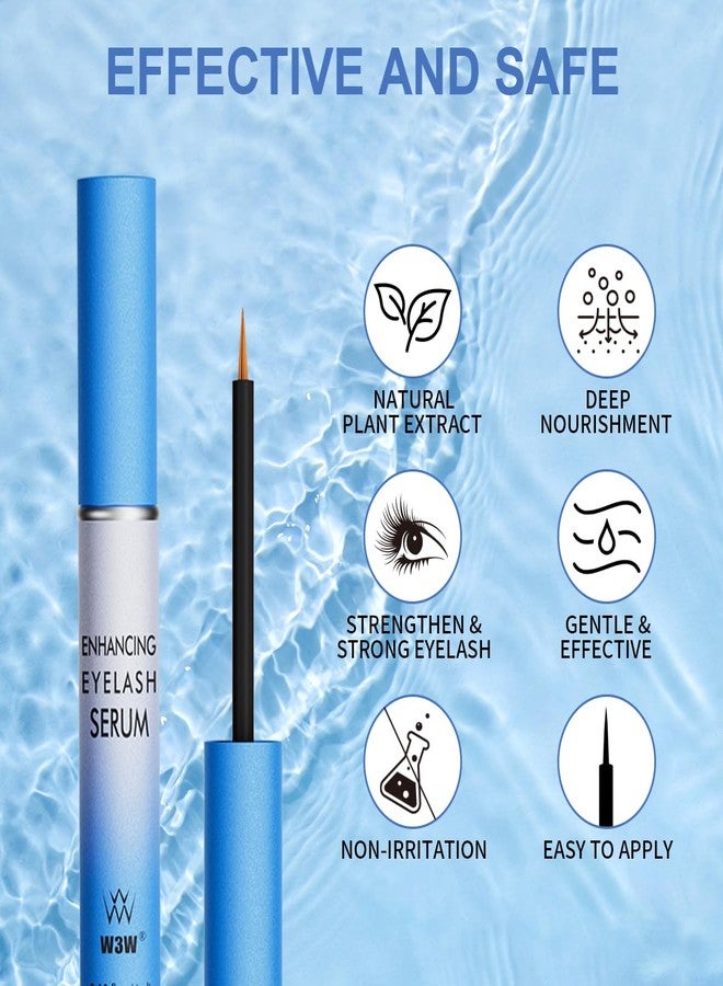 W3W Eyelash Growth Serum – Peptide Lash Enhancer for Longer, Thicker Lashes & Brows – Clinically Proven Natural Botanical Formula with Myristoyl Pentapeptide-4 & Helichrysum Extract (4ml) - Image 2