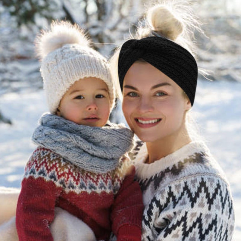 YARIEW Winter Headbands for Women Ear Warmers Warm Headbands for Women Winter Accessories Knitted Headband Thick Crochet Head Wraps Stocking Stuffers Gifts Black White Brown Gray Burgundy - Image 5