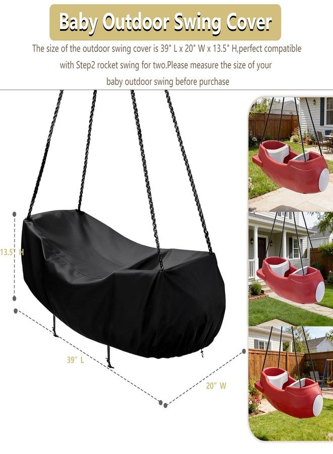 Dipurman Cover for Step2 Rocket Swing for Two,Heavy-Duty 600D Waterproof Dustproof Baby Outdoor Swing Cover,Designed with Buckle Straps,Fits Outdoor Swing Cover - Image 2