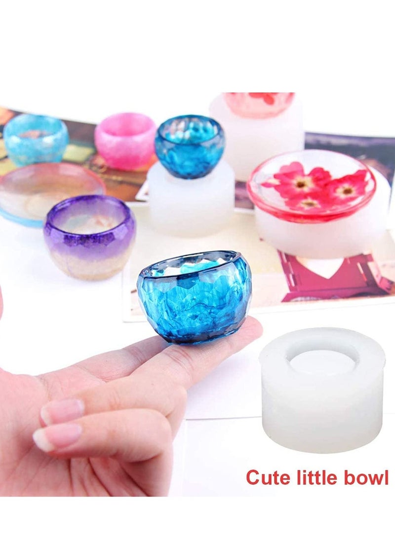 KASTWAVE Resin Silicone Mold 19Pcs Large Resin Casting Molds Includes Round Cylinder Cube Bowl Epoxy Resin Art Molds for Flower Pot Ashtray Candle Soap Pen Holder and Jewelry Making Home Decoration - Image 4