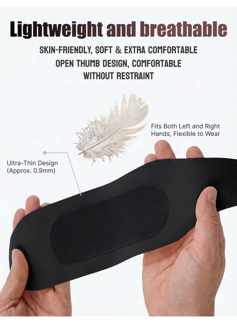 زونيكس دعامة معصم مع حلقة للإبهام، حزام ضغط قابل للتعديل، أشرطة مرنة فائقة النحافة وقابلة للتنفس لتخفيف الألم، متلازمة النفق الرسغي، التهاب الأوتار والتهاب المفاصل – مثالية للعمل المكتبي، الكتابة، الألعاب والمهام اليومية، تناسب الرجال والنساء (لليد اليسرى واليمنى) - Image 3