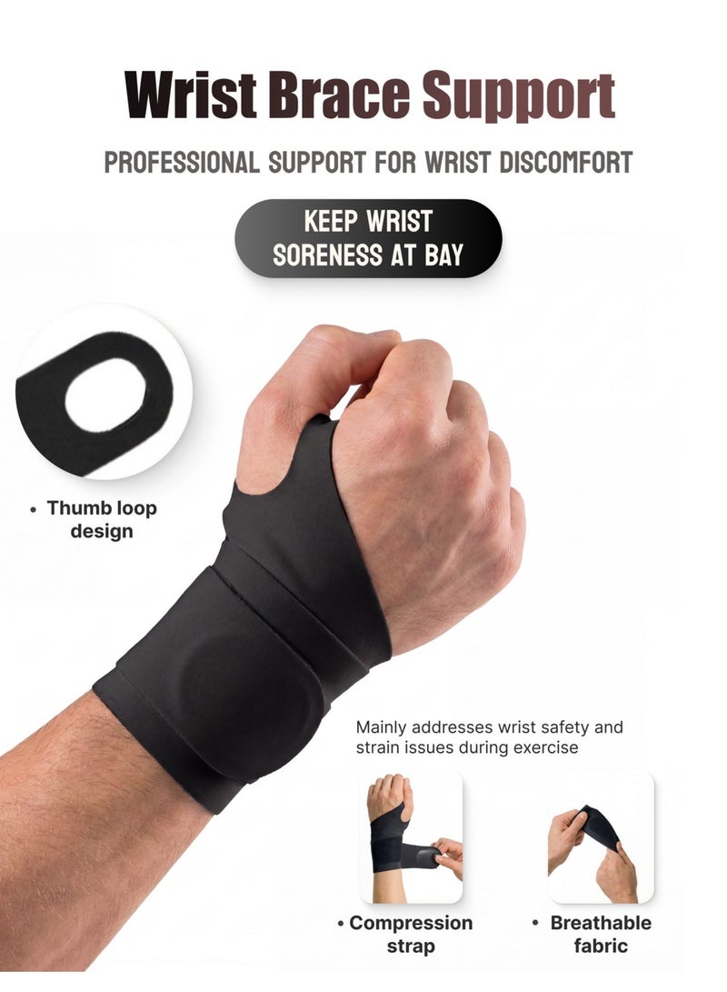 زونيكس دعامة معصم مع حلقة للإبهام، حزام ضغط قابل للتعديل، أشرطة مرنة فائقة النحافة وقابلة للتنفس لتخفيف الألم، متلازمة النفق الرسغي، التهاب الأوتار والتهاب المفاصل – مثالية للعمل المكتبي، الكتابة، الألعاب والمهام اليومية، تناسب الرجال والنساء (لليد اليسرى واليمنى) - Image 1