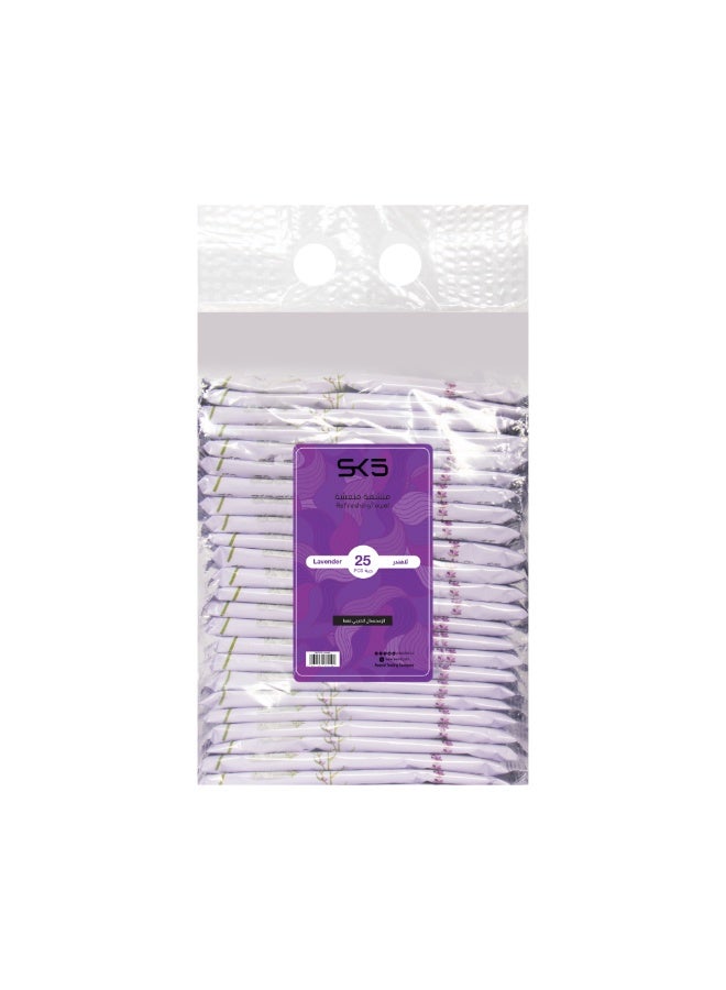 SK5 Refreshing Wet Wipes - Lavender Scent (Pack of 25) - Image 3