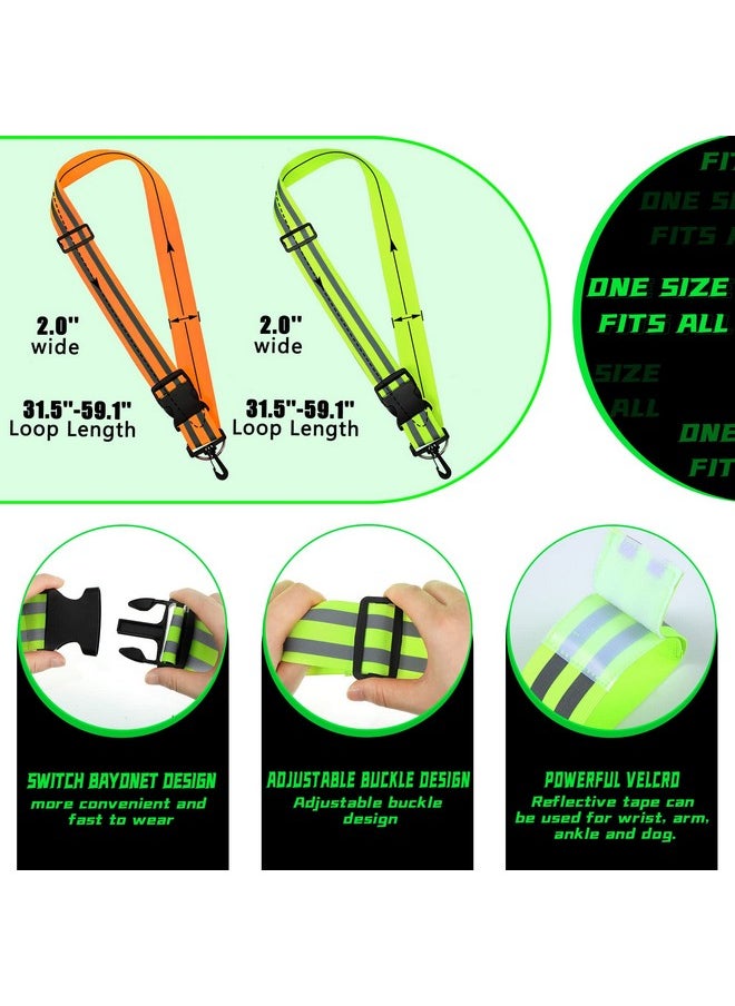 Saintrygo Reflective Sash Reflective Running Gear High Visibility Safety Reflective Sash Reflective Jacket Adjustable Reflective Sash For Walking Cycling At Night (Fluorescent Green Orange 2 Pieces)  - Image 4