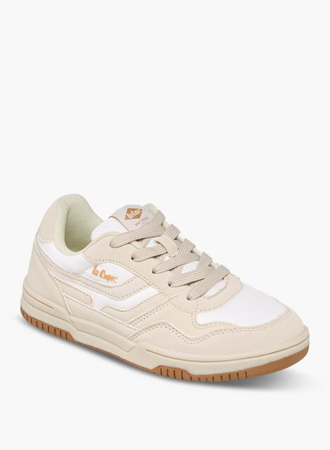 لي كوبر Boys' Panelled Sneakers with Lace-Up Closure