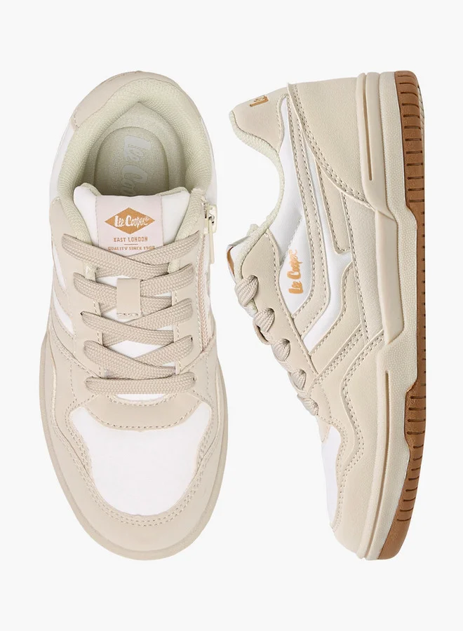 لي كوبر Boys' Panelled Sneakers with Lace-Up Closure