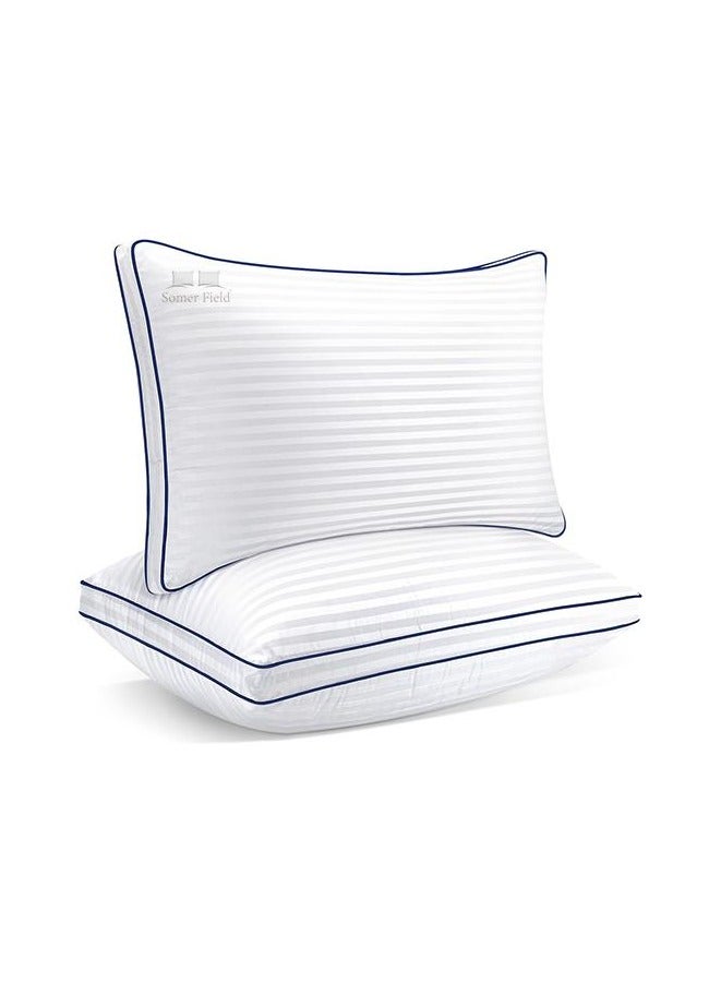 Somerfield Somer Field - Bed Pillows for Sleeping Queen Size Set of 2 - Down Alternative Filling Pillow, Cooling Soft Hotel Quality Pillow for Back, Stomach or Side Sleepers, Full Size-20x30 Inch - Image 3