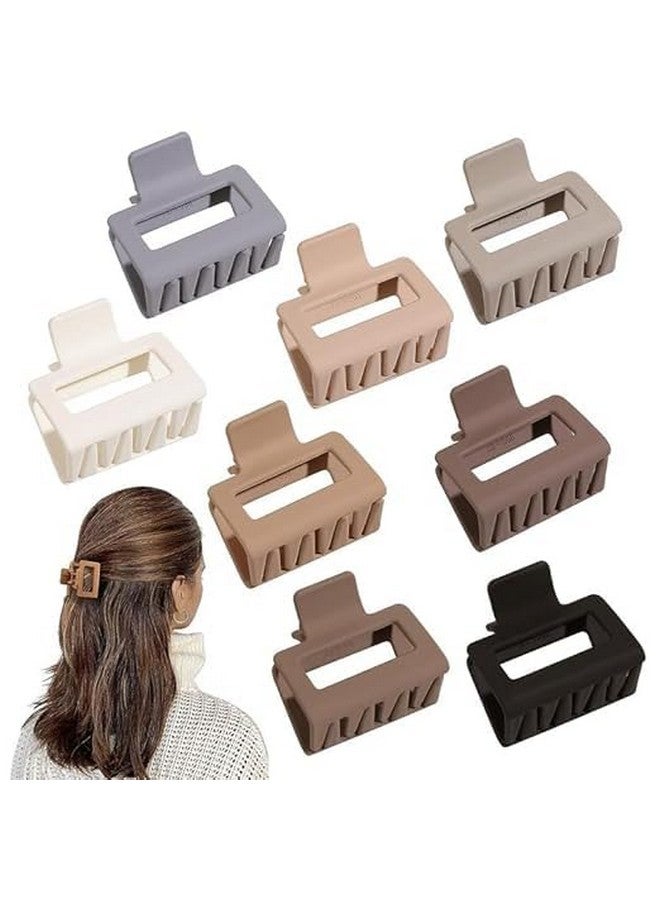 DORMITORRY 8 pcs Hair AccesSories Claw Clips for Women Girls, Matte Glossy Square Geometric Hair Clutchers For Thin/Medium Thick Curly Hair, Cute Jaw Clips Non Slip Clips - Multicolor. - Image 1