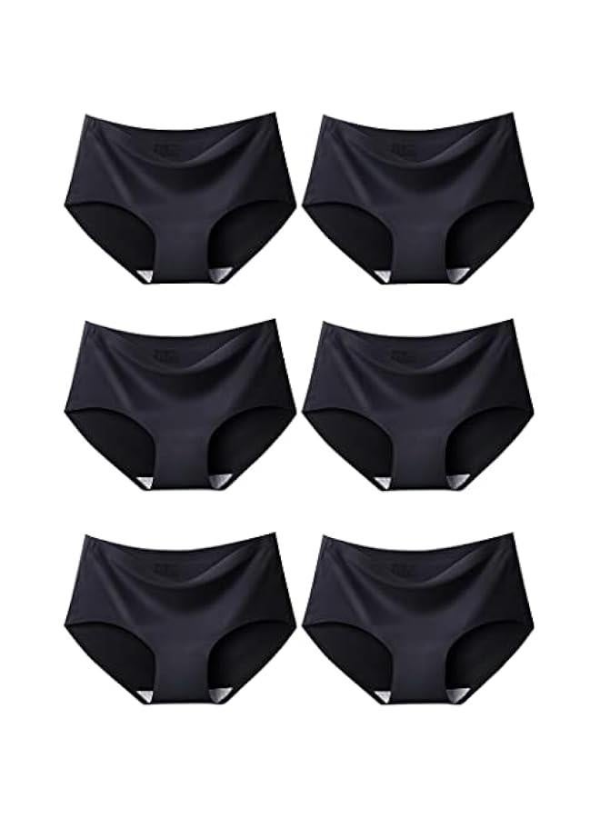 Teen Girls Seamless Underwear Women No Show Stretch Bikini Panties 6-Pack - Image 1