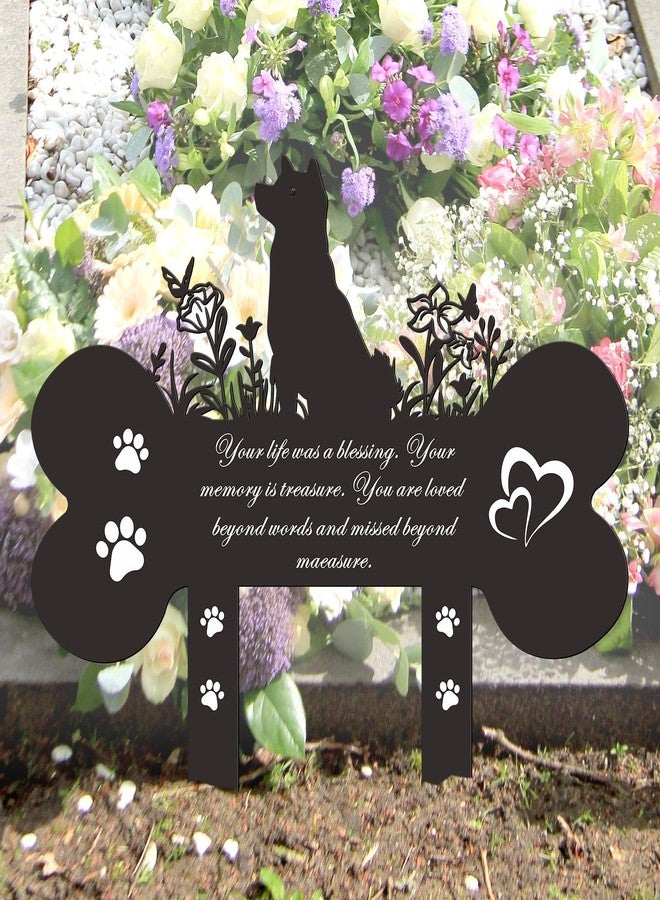 Bnesi Dog Memorial Grave Markers Black Metal Pet Grave Markers Memorial Plaques for Outdoors Pet Grave Decorations Dog Headstone Markers Stakes Memorial Gifts for Pet Owner (Shiba Inu) - Image 2