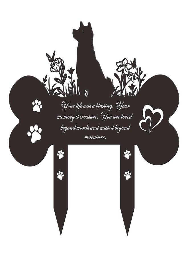 Bnesi Dog Memorial Grave Markers Black Metal Pet Grave Markers Memorial Plaques for Outdoors Pet Grave Decorations Dog Headstone Markers Stakes Memorial Gifts for Pet Owner (Shiba Inu) - Image 1