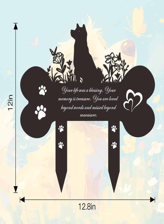 Bnesi Dog Memorial Grave Markers Black Metal Pet Grave Markers Memorial Plaques for Outdoors Pet Grave Decorations Dog Headstone Markers Stakes Memorial Gifts for Pet Owner (Shiba Inu) - Image 3
