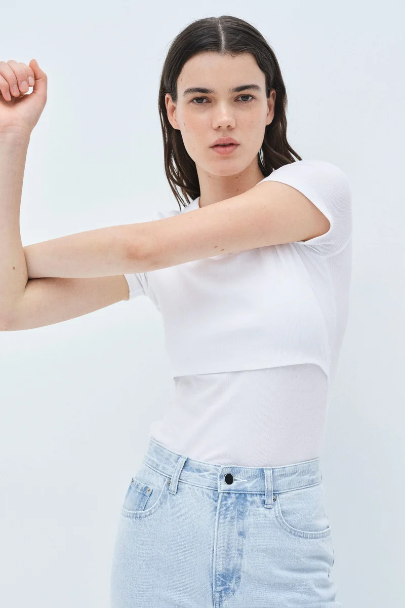 H&M MAMA Ribbed nursing top