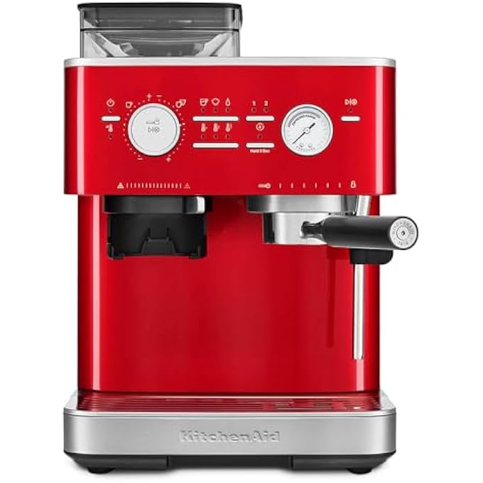 KitchenAid Espresso Collection Semi Automatic Espresso Machine With Burr Grinder  5Kes6551Bca Candy Apple - Image 4