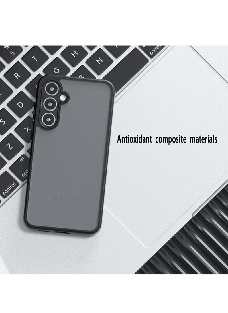 Samsung Galaxy A55 5G Case Cover Shockproof Protective Bumper Shell Lens Full Protection TPU Soft Frosted Translucent Back Anti-scratch Mobile Phone Accessories Back Cover Never-Yellow Protector