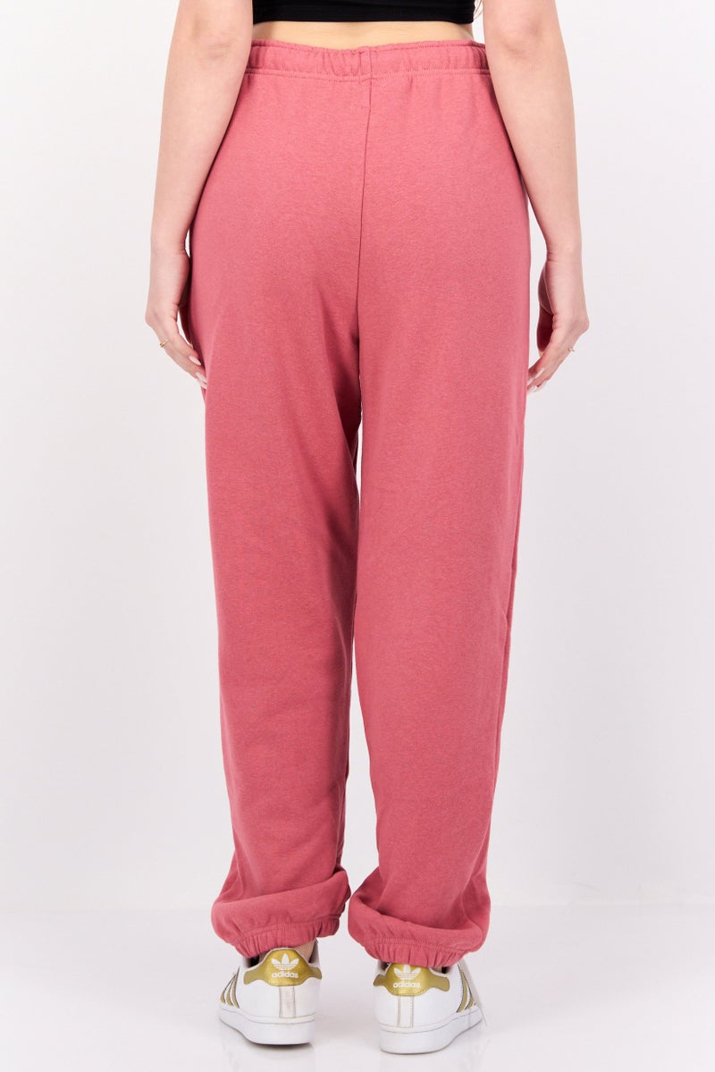 NIA Women Regular Fit Drawstring Plain Sweatpants, Pink - Image 3